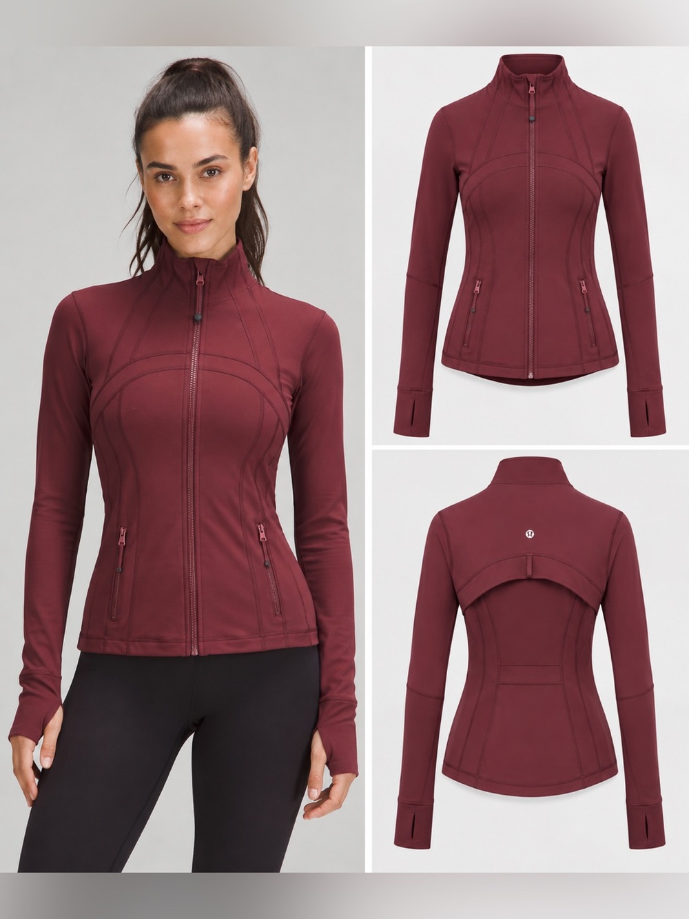 Lululemon Define Jacket Luon Red Merlot Burgundy Size 2 Full Zip